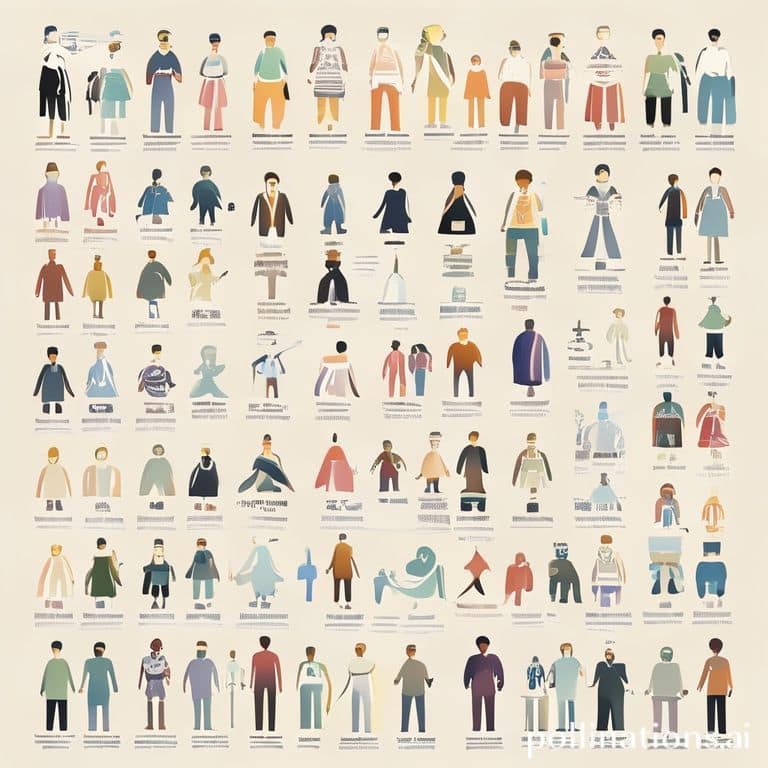 essential - A stylized infographic illustrating different market structures: one section showing many small identical icons f