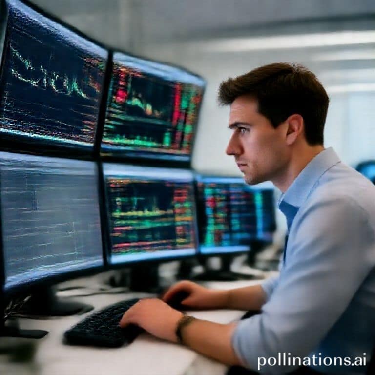 proven - A professional trader intently analyzing multiple screens displaying financial charts, candlestick patterns, and var
